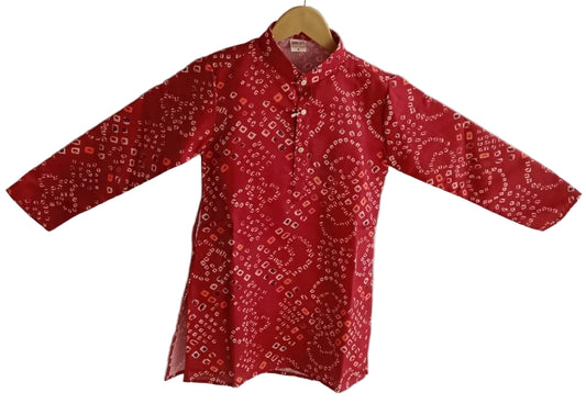 Aarom Red Color Printed Kurta Pajama