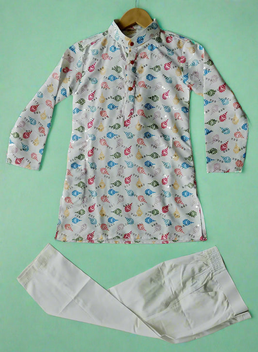 Aarom White Color Kurta Pajama