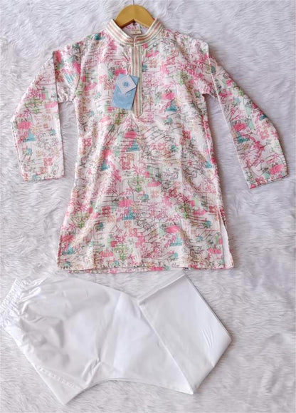 Aarom Pink Color Kurta Pajama