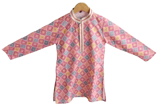 Aarom Pink Color Kurta Pajama Embroidered Collar
