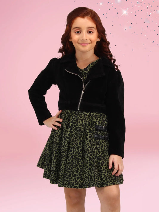 Olive Leopard Print Dress