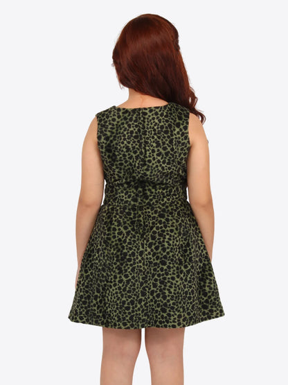Olive Leopard Print Dress