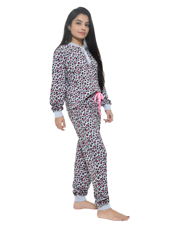 Grey colour night suit for girls