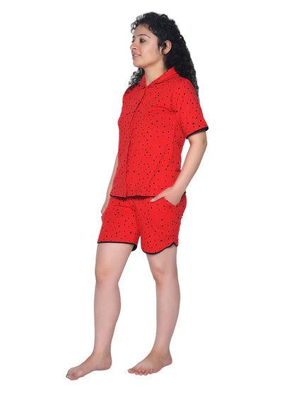 Black dot red colour night ware for kid