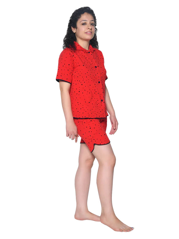 Black dot red colour night ware for kid