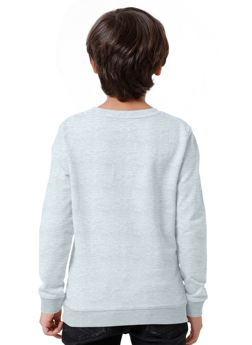 Grey colour grow up print hooded sweatshirt (unisex)