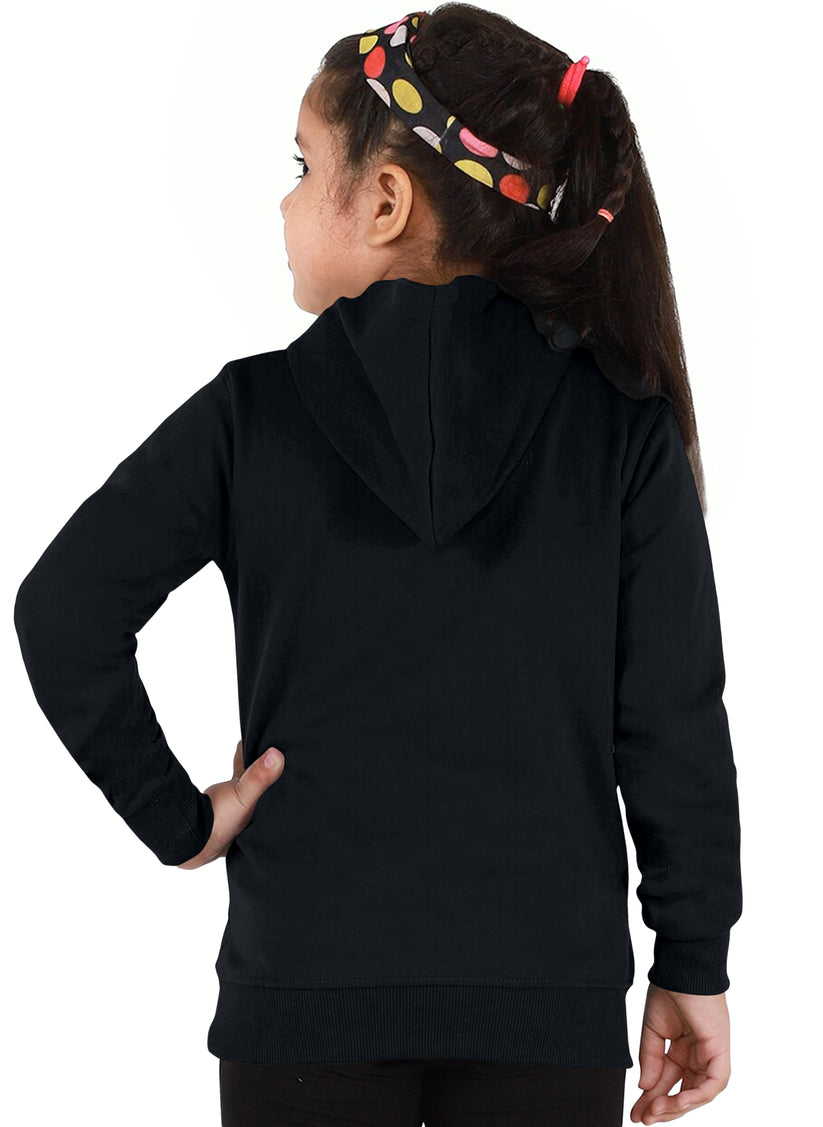 Black colour hooded sweatshirt (unisex)