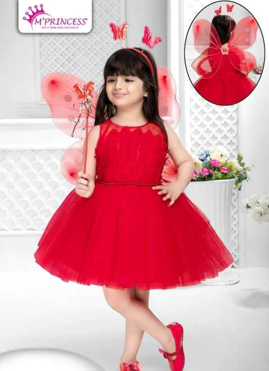 red colour m princess frock