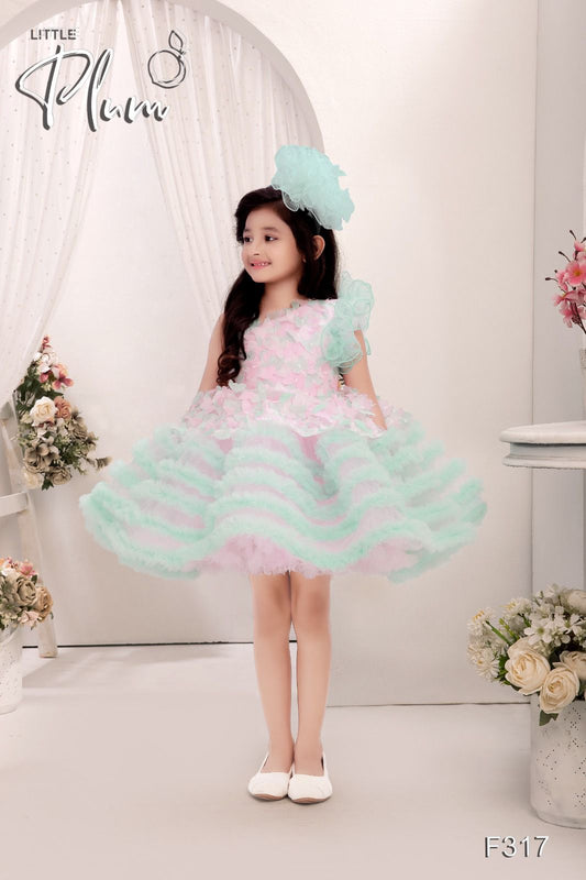 Lavander Frock with 3D Butterfly
