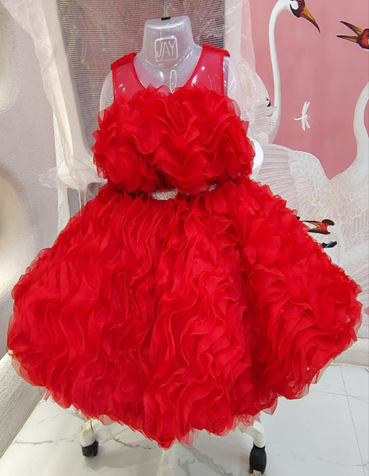 Red Sleeveless Frock