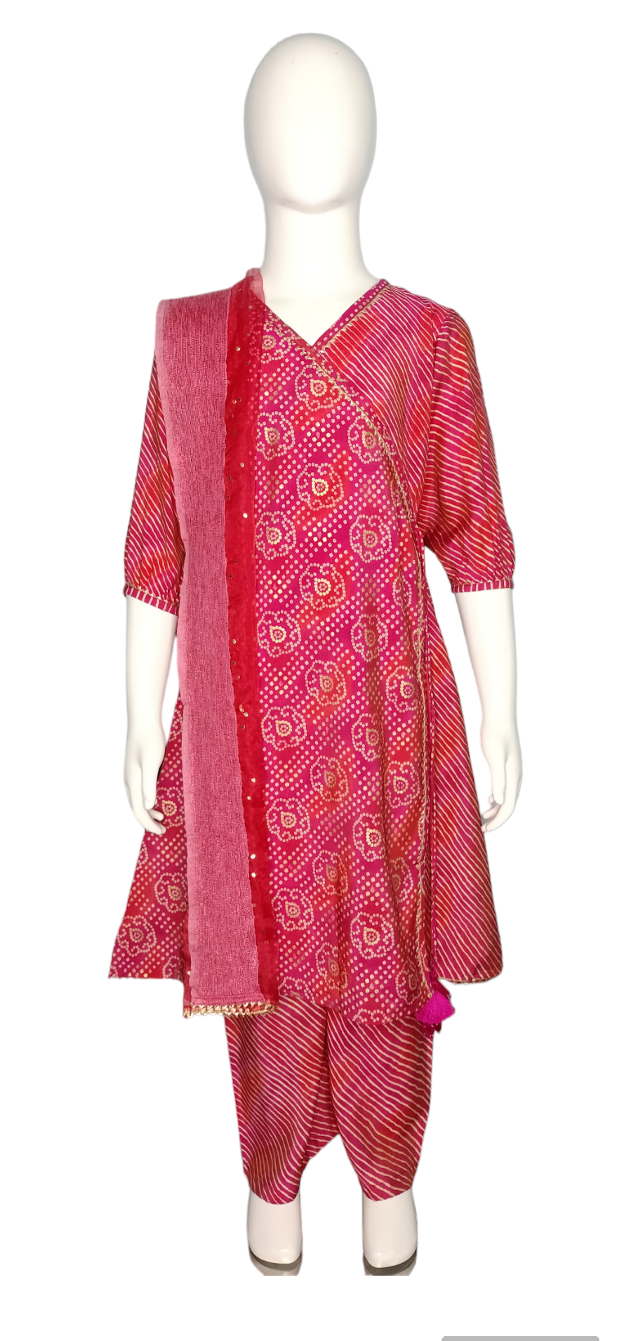 Red colour muslim kurta set with dupatta for girls