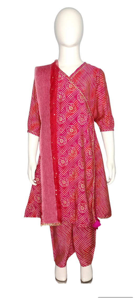 Red colour muslim kurta set with dupatta for girls