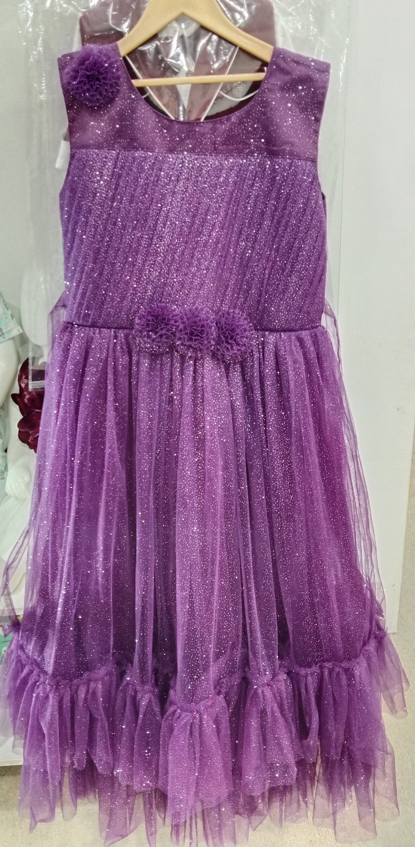 Purple Sparkling Gown for Big Girls