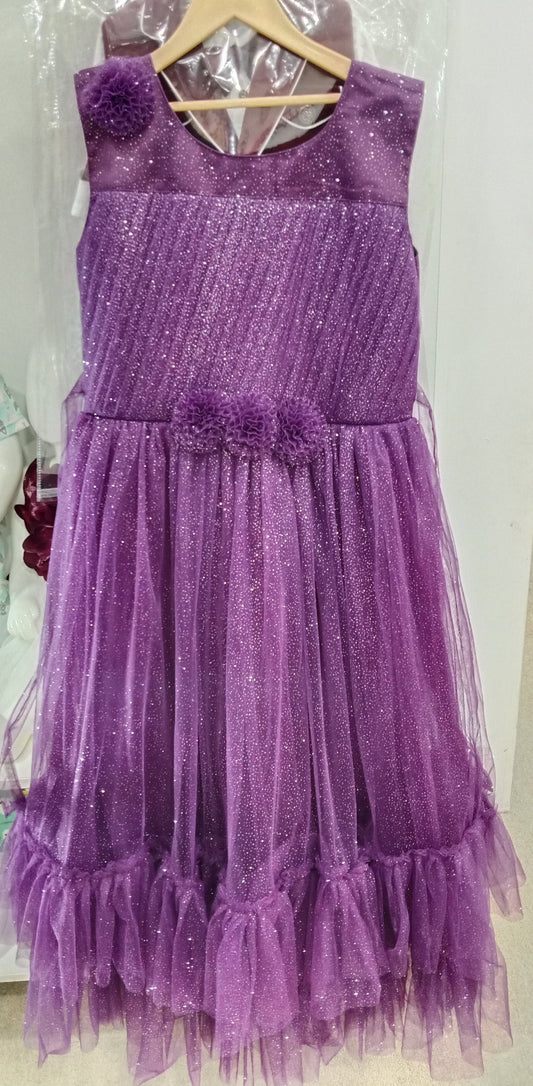 Purple Sparkling Gown for Big Girls