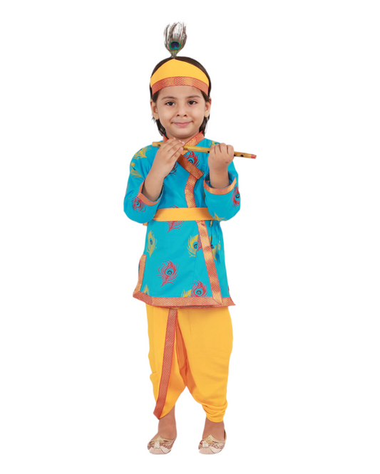 Divine Delight: Krishna Costume for Kids in blue for boys