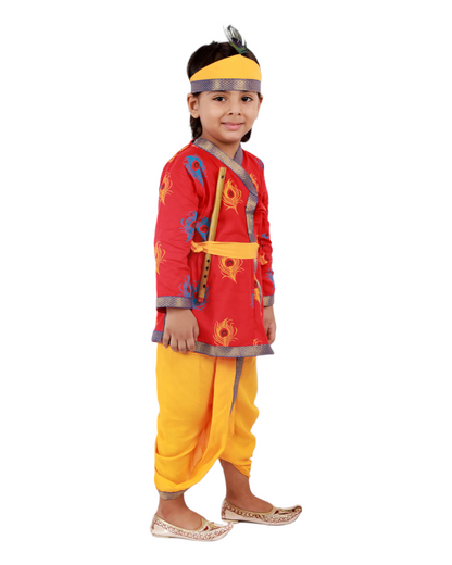 Divine Delight: Krishna Costume for Kids in red for boys