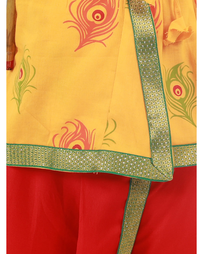 Divine Delight: Krishna Costume for Kids in yellow for boys