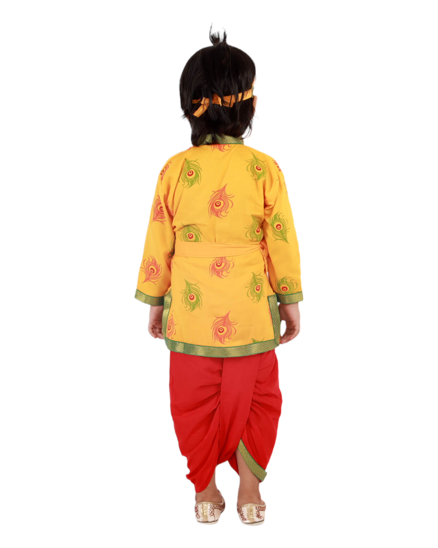 Divine Delight: Krishna Costume for Kids in yellow for boys