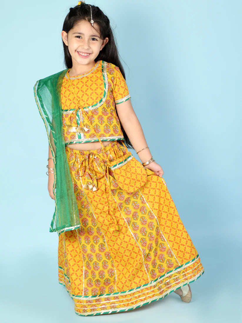 Yellow colour lehenga for girls