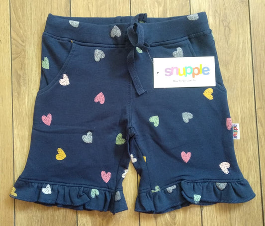 Blue Heart Printed shorts for girls