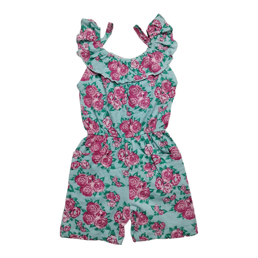 Rose printed Green colour jump Suit