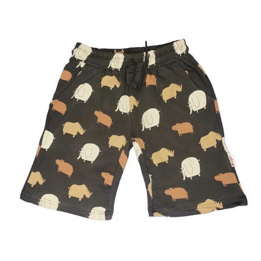 Black printed shorts for boy.