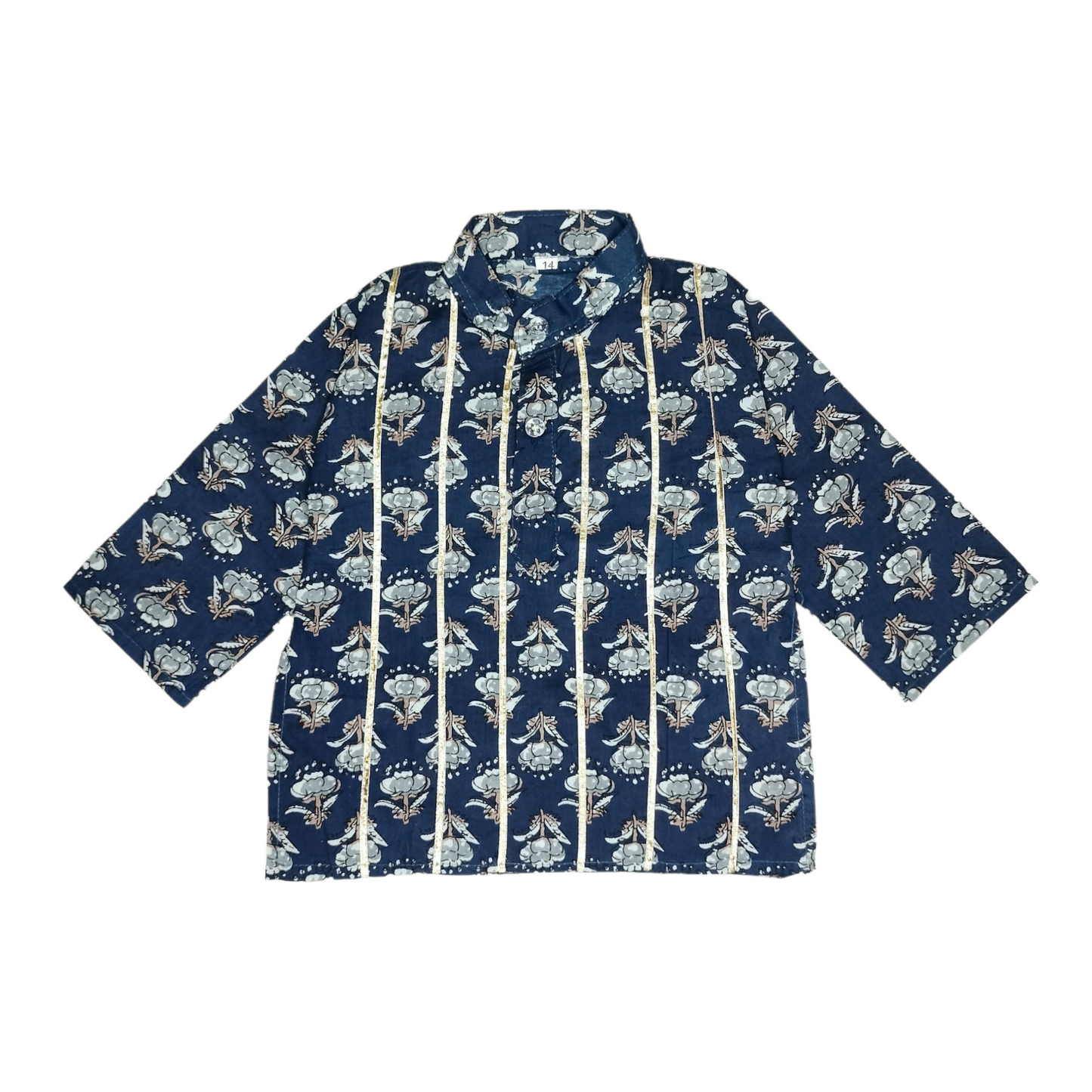 Dark blue floral kurta