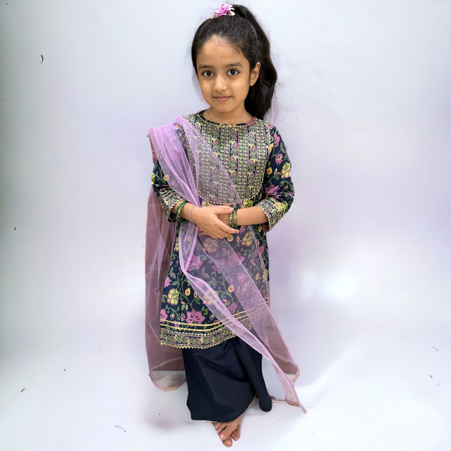 Girls Purple kurti with dupatta