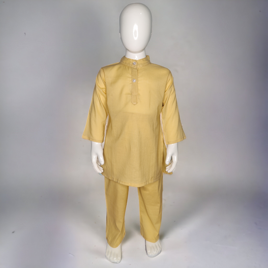 Brown colour plain kurta pajama set for Boys