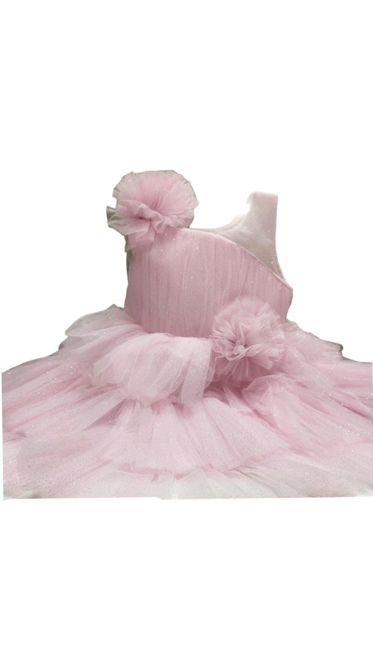 Baby Pink Party Wear Frock for Girls