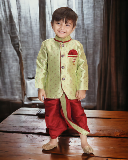 Boys Indo-Western Pista kurta set (D-314)