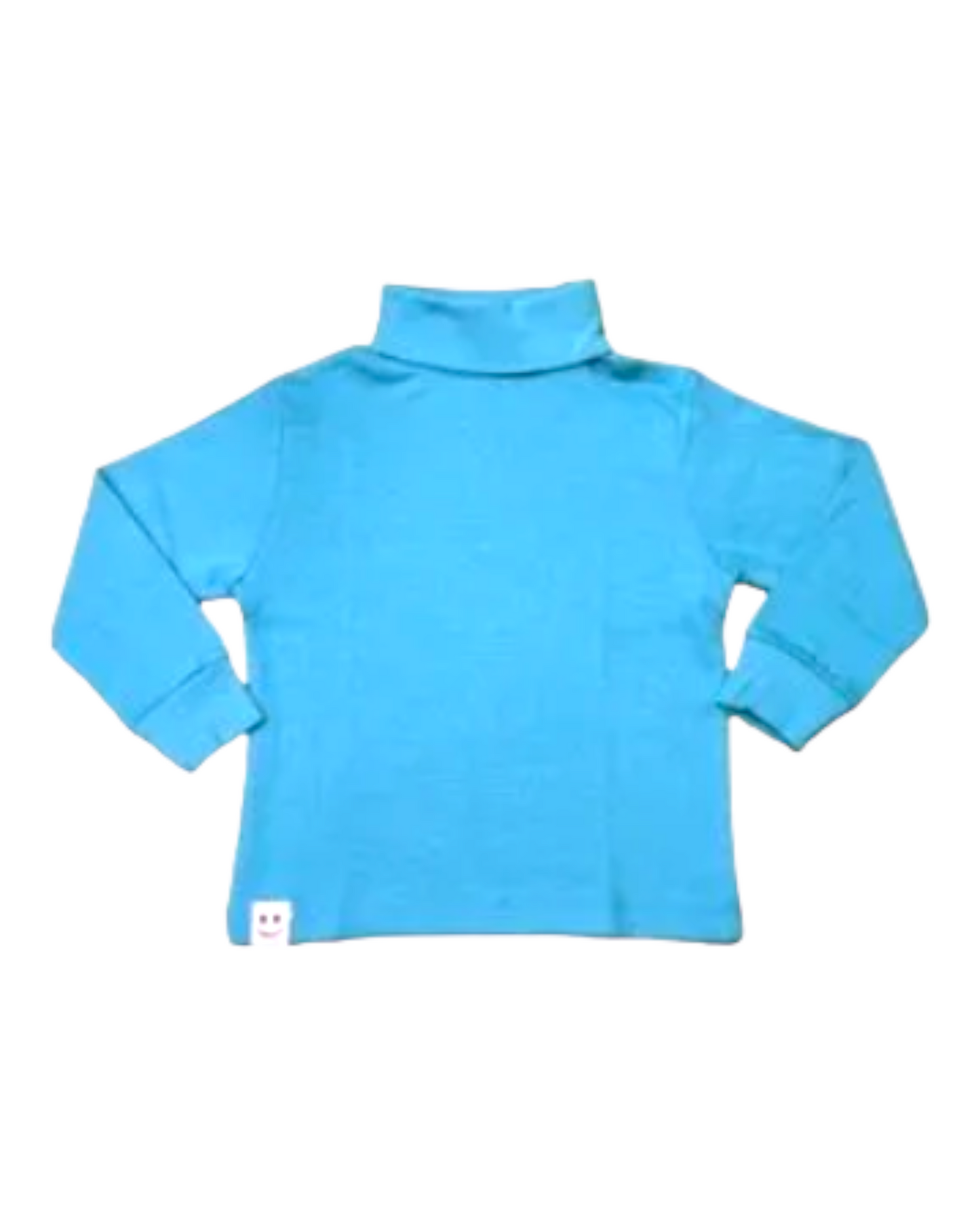 Turtle Neck Full Sleeves Ollypop T-Shirt Solid- Blue