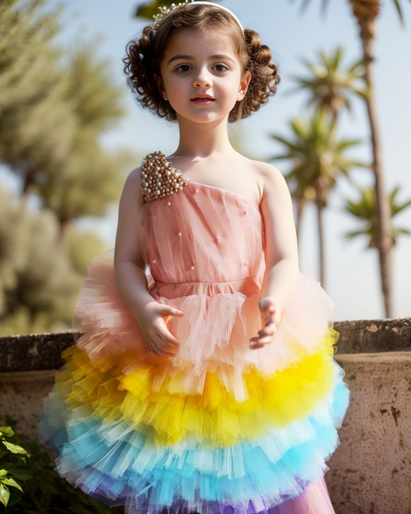 Multicolour Party Frock For kids