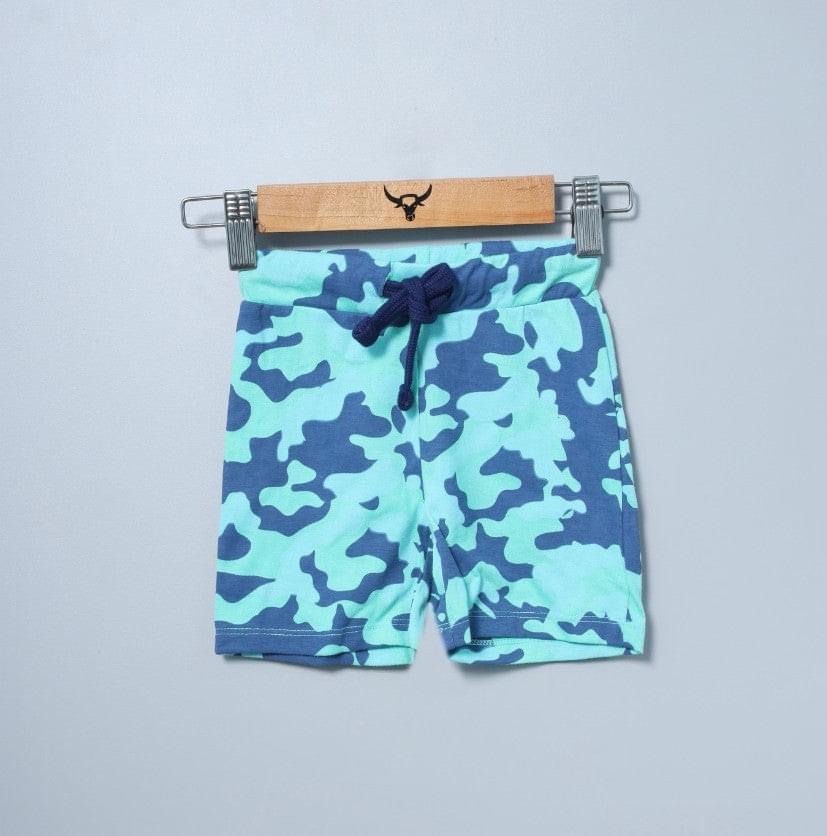 Baby boy printed shorts sky bule color