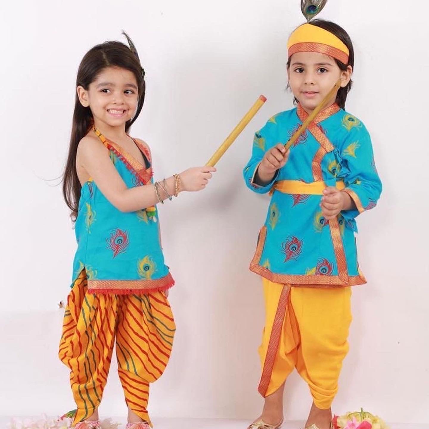 Divine Delight: Krishna Costume for Kids in blue for boys