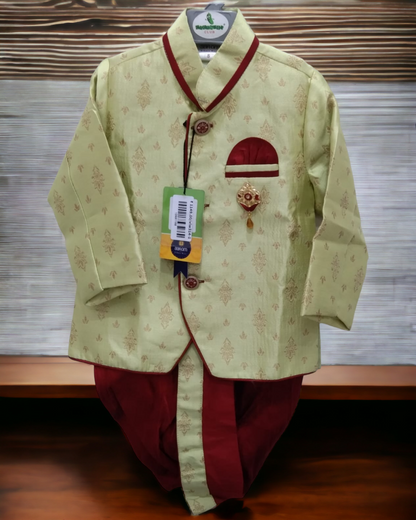 Boys Indo-Western Pista kurta set (D-314)