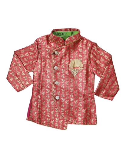 Boys Indo-Western Pink kurta set (D-315)