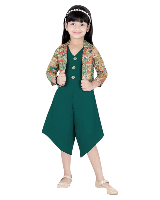 Green Jumper With Jacket For Girls