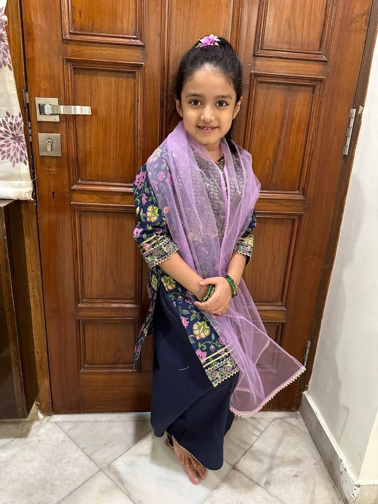 Girls Purple kurti with dupatta