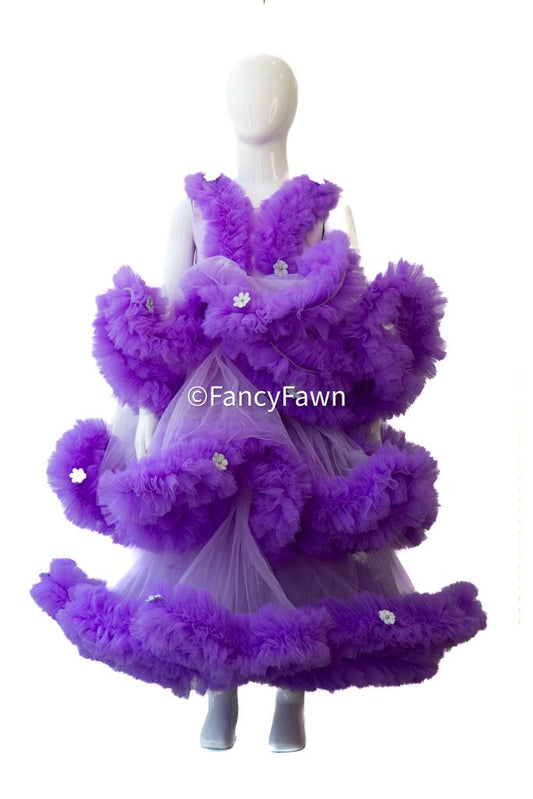 Purple grand frock for girls