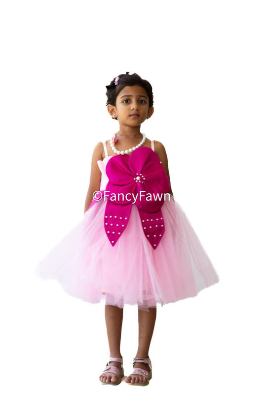 Pink frock with big flower
