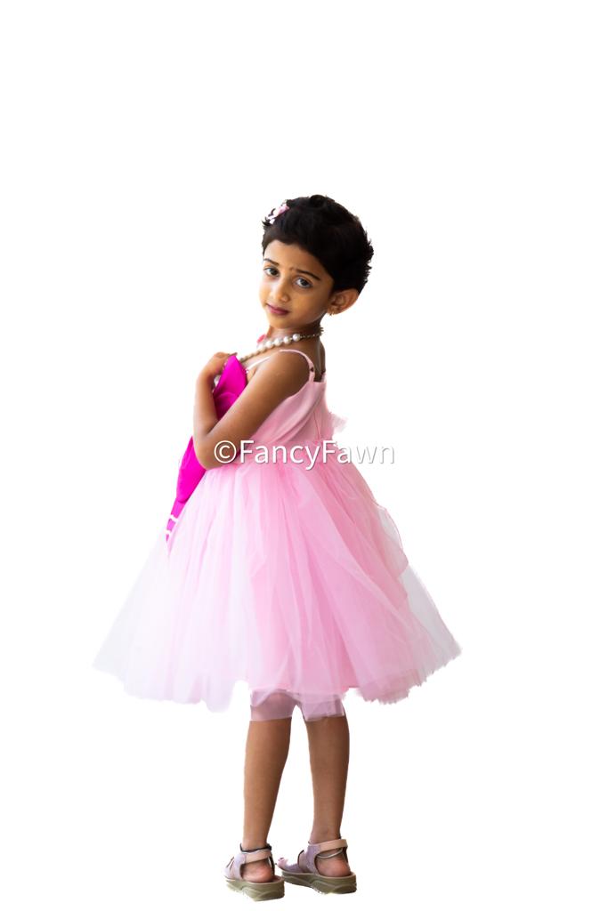 Pink frock with big flower