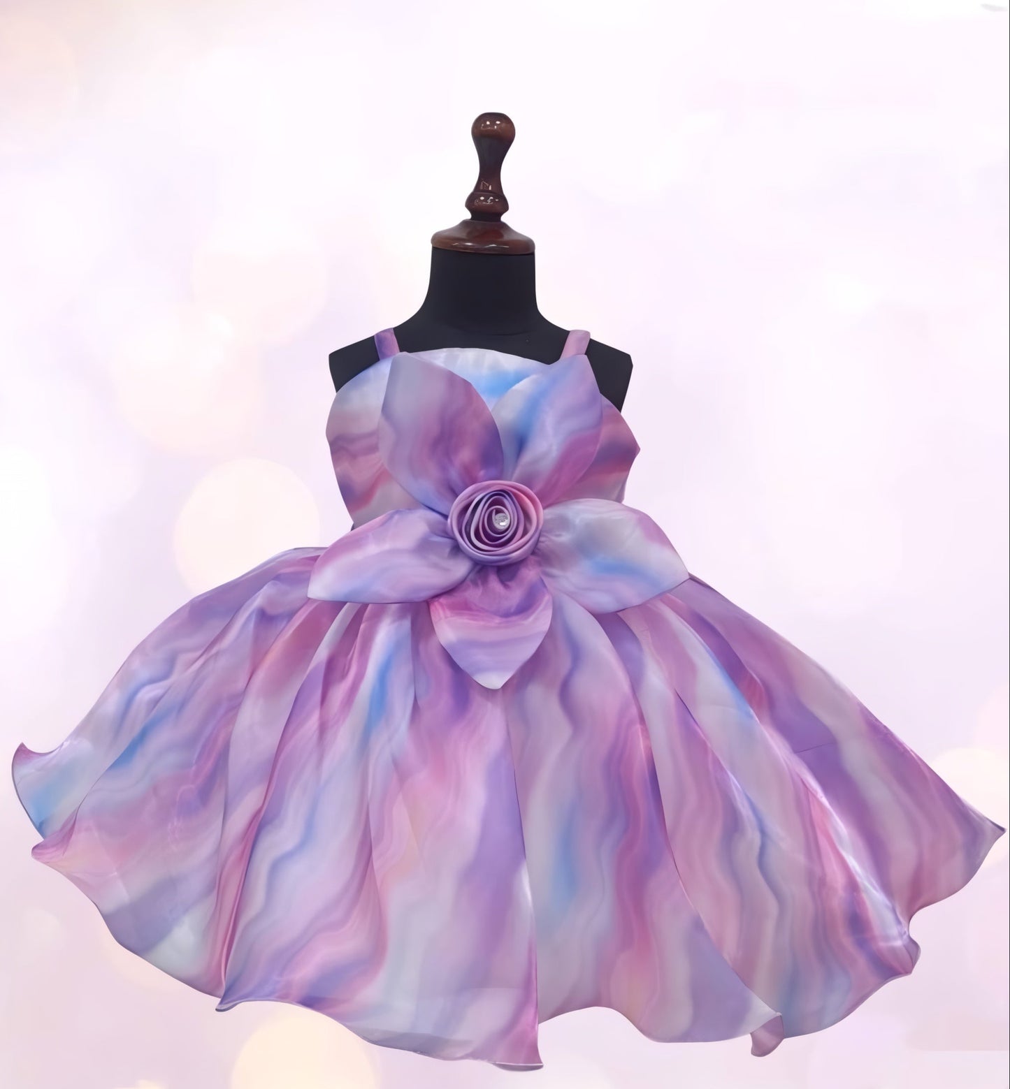Rainbow Color Frock with Flower