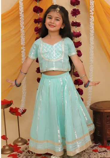 Sea Green Color Lehenga Choli
