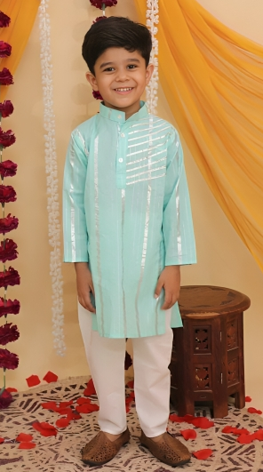 Sea Green Color Kurta Pajama