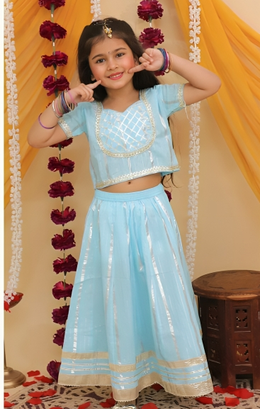 Sky Blue Color Lehenga Choli