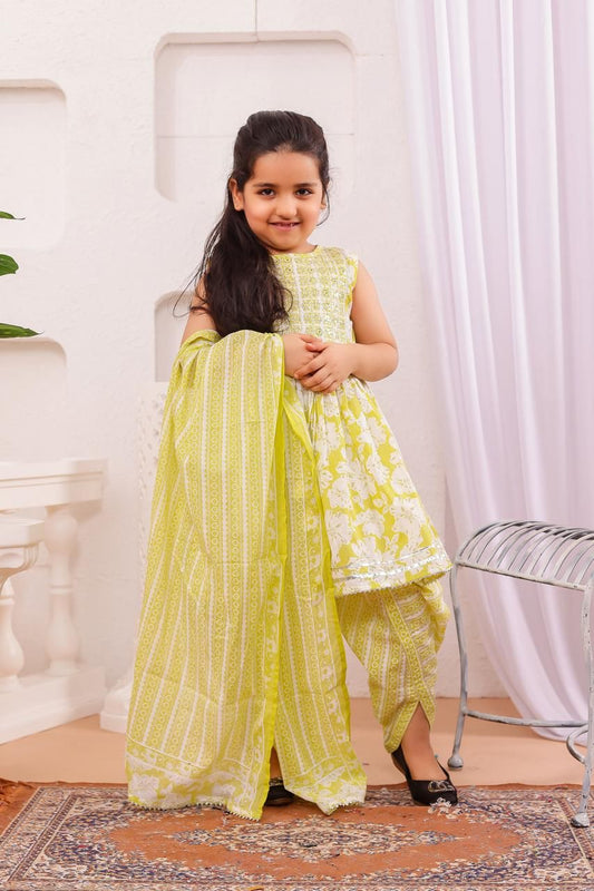 Lemon Green Color Lehenga Set