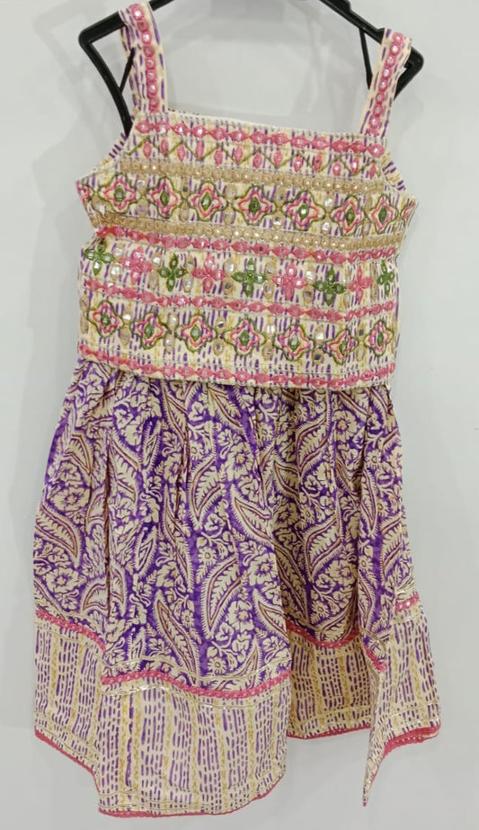 Pink Sleeveless Lehenga Choli Set