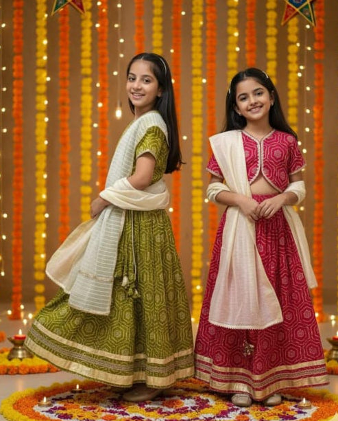 Dark Pink Jarigota Lehenga Choli