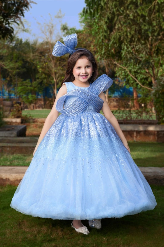 Little Plum Blue Color Gown